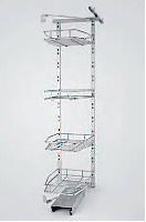 Выдвижная колонна с корзинами, с шариковыми направляющими, с креплением для распашных фасадов, с доводчиком 